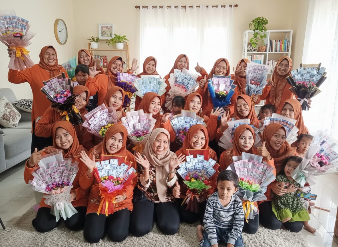 Belajar Membuat Buket, Pendampingan Kelompok Industri Rumahan Desa Ringin Dorong Kreativitas dan Kemandirian Ekonomi