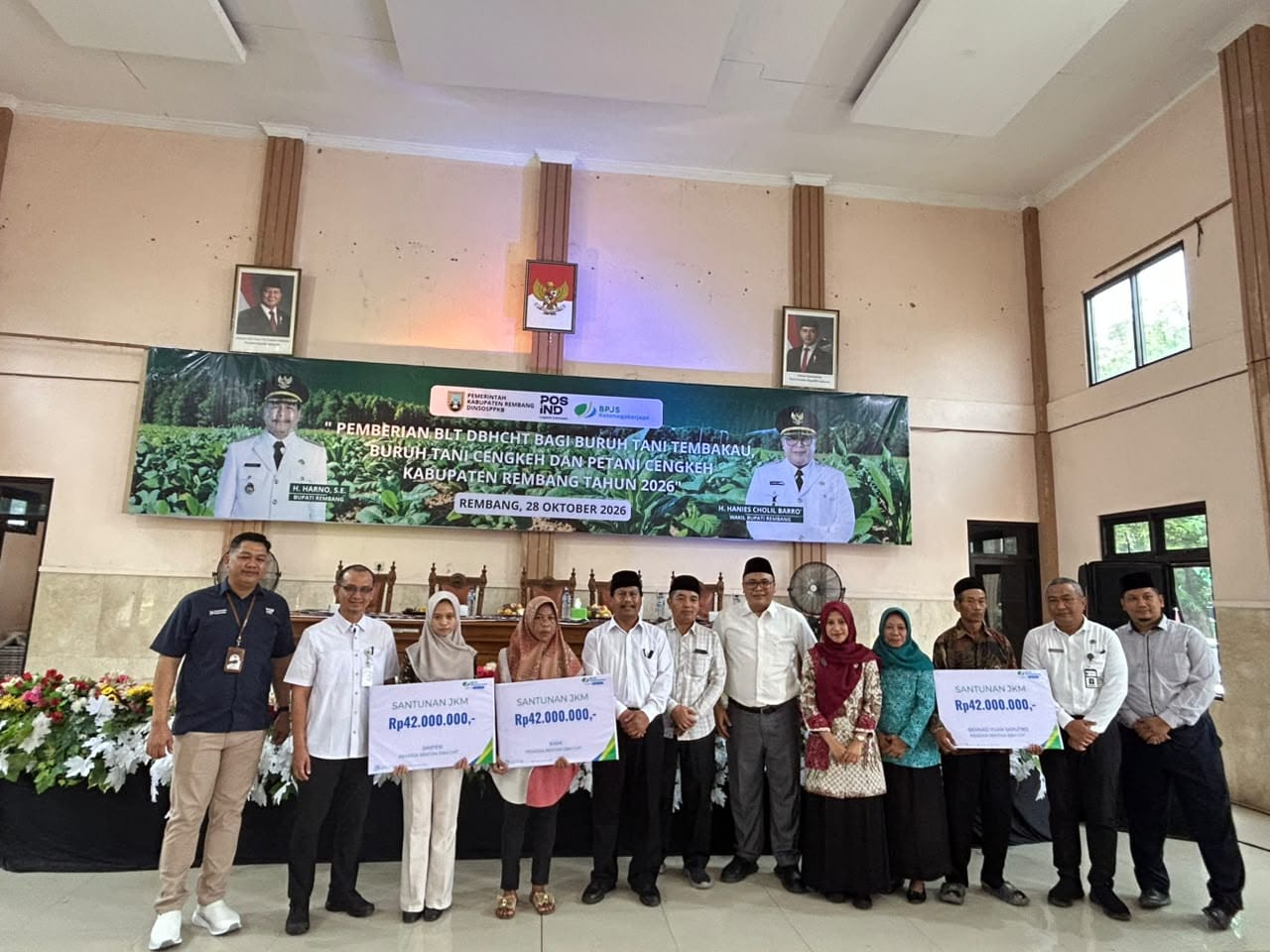 Pemkab Rembang melalui DINSOSPPKB salurkan BLT DBHCHT Tahun 2026