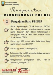SYARAT REKOMENDASI PBI KIS